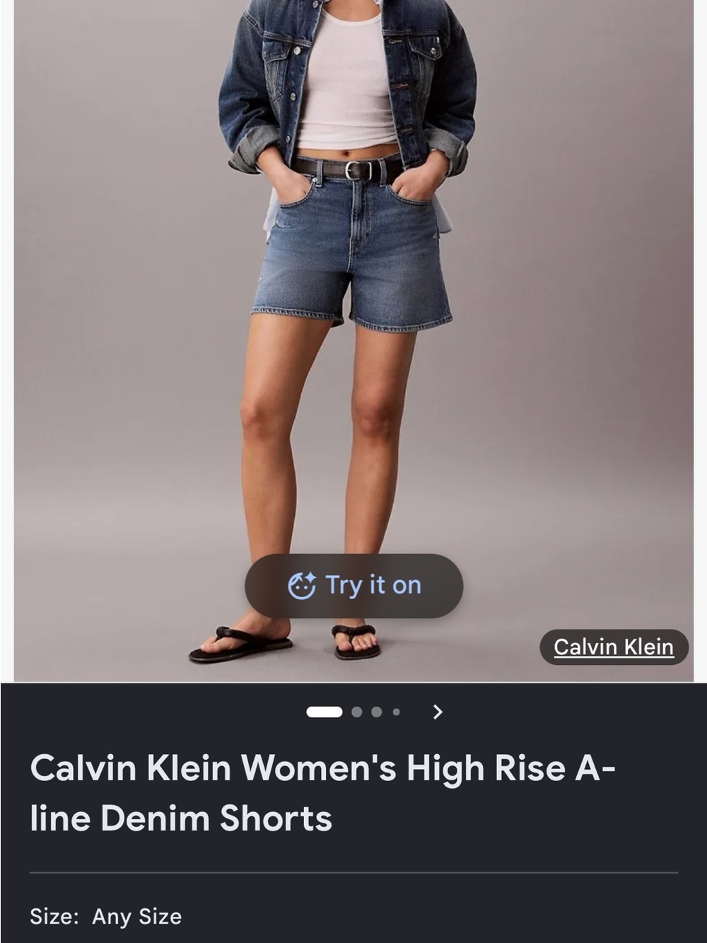 Calvin Klein Women's High-Rise A-line Denim Shorts in Blue